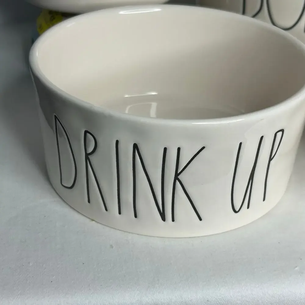 Rae Dunn Dog Bowl Set BONE APPETIT EAT UP WOOF drink up Canister Farmhouse Pet